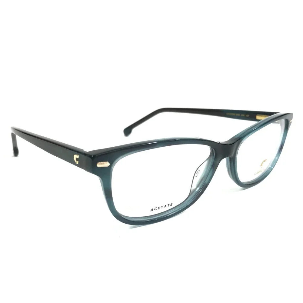Carrera Eyeglasses Frames 3008 6AK Shiny Green Horn Cat Eye Full Rim 53-14-140
